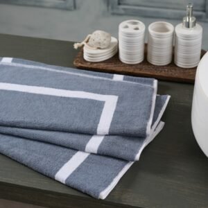 Bath Mat Grey - White 50x70 100%cot 650gsm