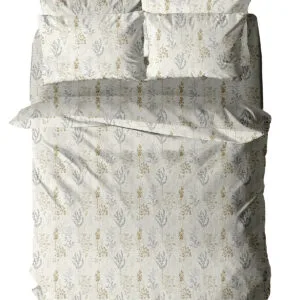 Menta Embroidered 400 Beige King-Size Duvet Cover (230x250)