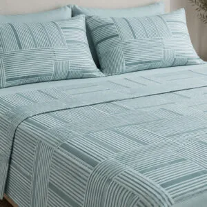 Menta Embrimé 600 Aqua King-Size Duvet Cover (230x250)