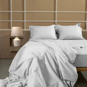 Omnia White Cotton-Satin Duvet Cover, King Size (220x240)