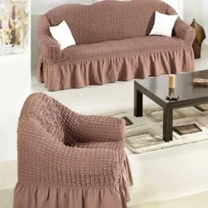 Mocha Goffré Sofa Cover