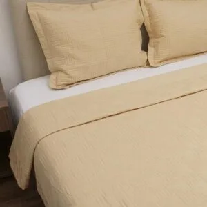 Cream Embroidered Percale Duvet Cover, King Size (220x240)