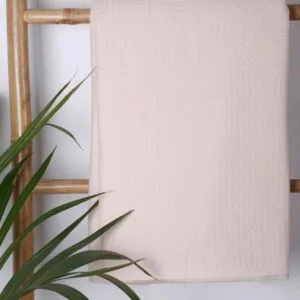 Beige Single-Layer Cotton Pique Blanket (165x265)