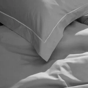 Omnia Oxford Grey Cotton Satin Pillowcases, 50x70