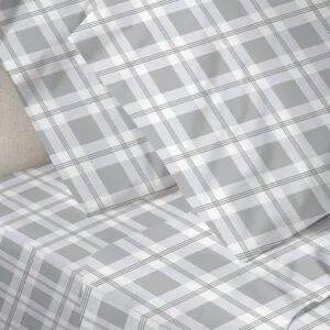 Menta Embrimé 380 Check Pillowcases, 50x70