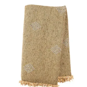 Spira Beige Zakar Chenille Throw, Single Seat