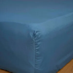 Cotton Feelings Fitted Sheet with Elastic, 104 Blue, Single (100x200+30)