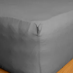 Cotton Feelings Fitted Sheet with Elastic, 107 Dark Gray, Single (100x200+30)