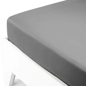 Satin Bedding Set with Elastic Band, Dark Gray, Double (160x200+40)
