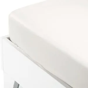 Satin Fitted Sheet with Elastic, White, King Size (180x200+40)