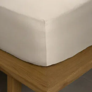 Omnia Cotton Satin Duvet Cover with Elastic, Beige, Double (160x200+40)