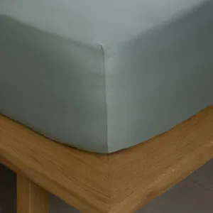Omnia Cotton Satin Bottom Sheet with Aqua Double Elastic (160x200+40)