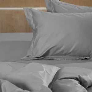 Omnia Flat Cotton-Satin Sheet, Gray, King Size (250×280)