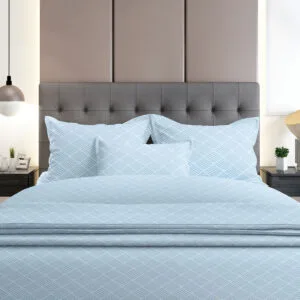 Flannel 2048 Blue Double Sheet Set with Elastic (150x205+30)