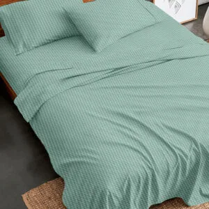 Flannel 2064 Aqua Double Sheet Set with Elastic (150x205+30)