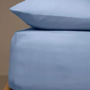 Menta Bottom Sheet with Elastic, 16 Light Blue, Single (100x200+25)