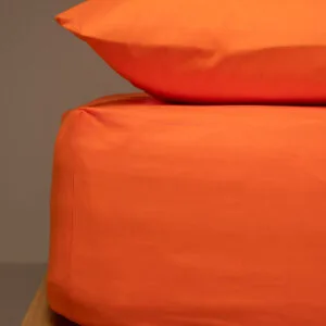 Menta Bedding Set with Elastic Band, 7 Orange, Double (160x200+25)