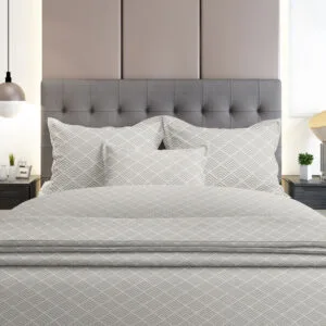 Flannel Sheet Set 2048 Grey, Single Size with Elastic (105x205+30)