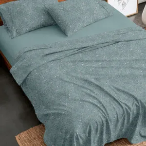 Flannel Sheet Set 928 Aqua Single (160x260)