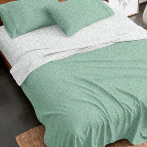 Flannel 2052 Aqua King-Size Sheet Set with Elastic (170x205+30)