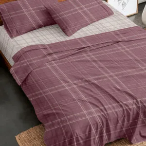 Flannel Sheet Set 2066 Bordeaux King Size (230×260)