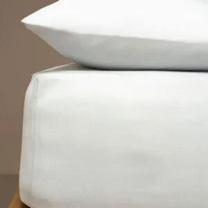 Menta Bedding Set with Elastic Band, 1 White, Double (160x200+40)