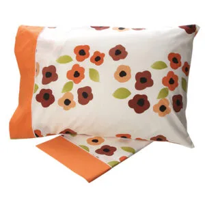 Cotton Feelings Printed Sheet Set 529 Orange Single (160x260)