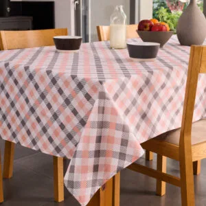 "Multi Line" Quadri Peach Tablecloth - 140x140