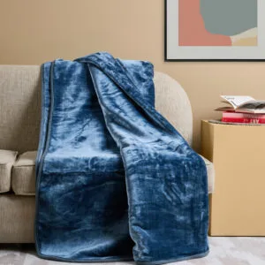 "Silk Touch" Solid-Color Velour Blanket - Teal - Extra-Large 220x240