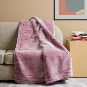 "Silk Touch" Powder Solid-Color Velvet Blanket - Extra-Large 220x240