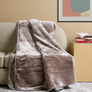 "Silk Touch" Brown Solid-Color Velvet Blanket - Extra-Large 220x240