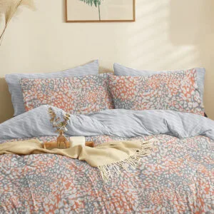 “Marta” Blot Apricot Duvet Cover - Single 165x245