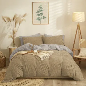"Marta" Eden Mocha Sheet Set - Single 165x260 (x2) + 50x70 (x1)