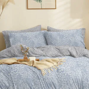 “Marta” Pansy Denim Duvet Cover - Extra-Large 225x245