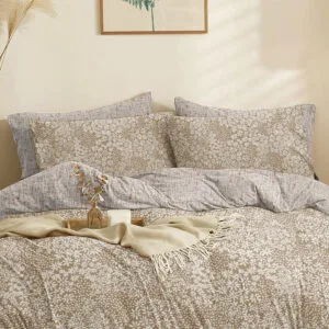 “Marta” Pansy Mocha Duvet Cover - King Size 225x245