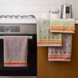 "Knife" Pique Glass Towel