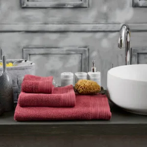 Solid-Color “New Cotton Series” Towel – Dusty Red - Bath Towel 75x150