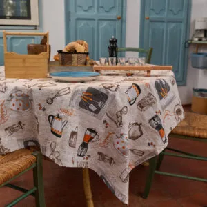 "Multi Line" Cook Apricot Tablecloth - 140x140