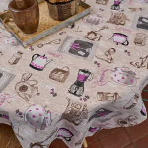 "Multi Line" Cook Purple Tablecloth - 140x140