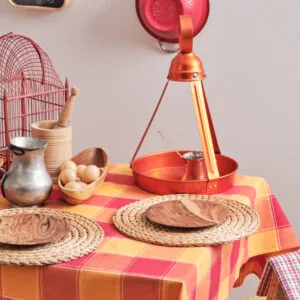 Summer Red Yarn-Dyed Tablecloth - 140x140